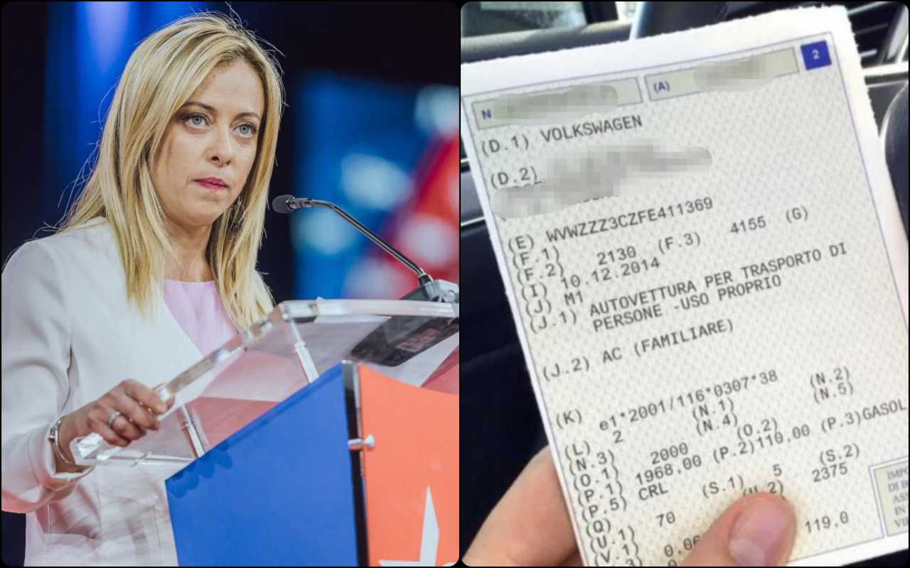 Giorgia Meloni e libretto di circolazione